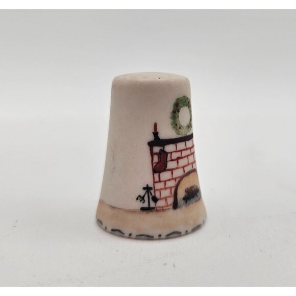 1979 C Stines Signed Hand Painted Christmas Fireplace Scene...
